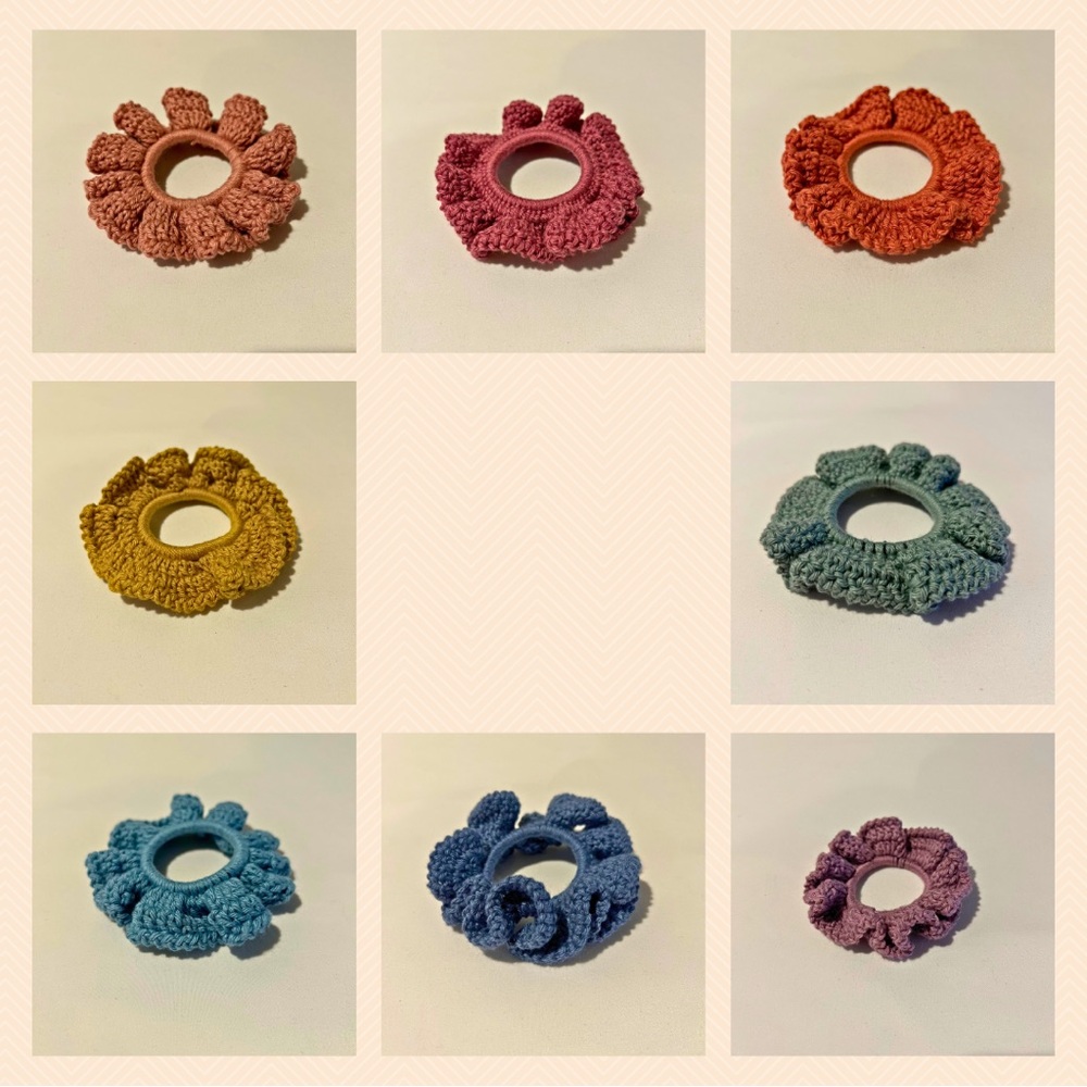 Handmade Crochet Hair Scrunchie - Picture 4 of 4